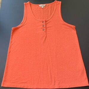 Toad y Co Coral Tank Top with Button Detail
